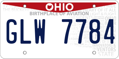 OH license plate GLW7784