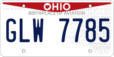 OH license plate GLW7785