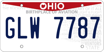 OH license plate GLW7787