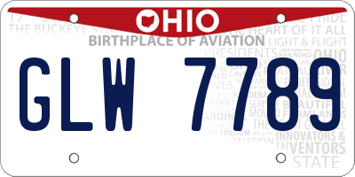 OH license plate GLW7789