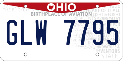OH license plate GLW7795