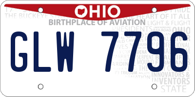 OH license plate GLW7796