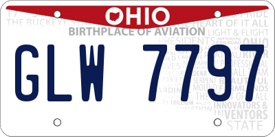 OH license plate GLW7797