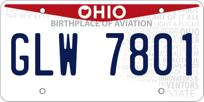 OH license plate GLW7801