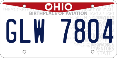 OH license plate GLW7804
