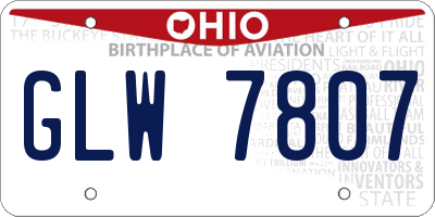 OH license plate GLW7807