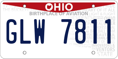OH license plate GLW7811