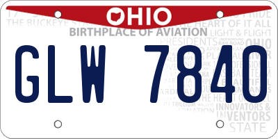 OH license plate GLW7840