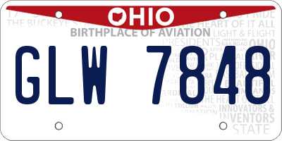 OH license plate GLW7848