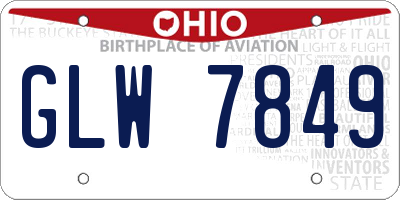 OH license plate GLW7849