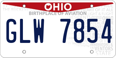 OH license plate GLW7854