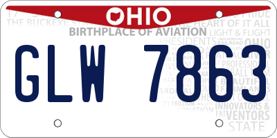 OH license plate GLW7863