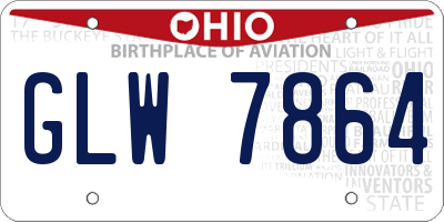 OH license plate GLW7864