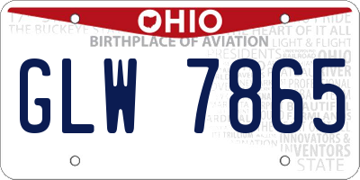 OH license plate GLW7865