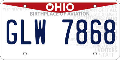 OH license plate GLW7868