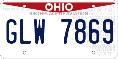 OH license plate GLW7869