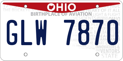OH license plate GLW7870