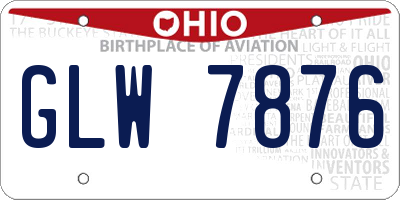 OH license plate GLW7876