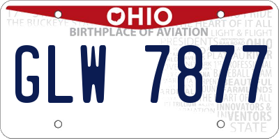 OH license plate GLW7877