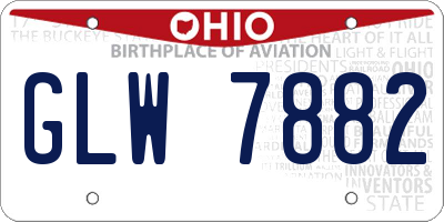 OH license plate GLW7882