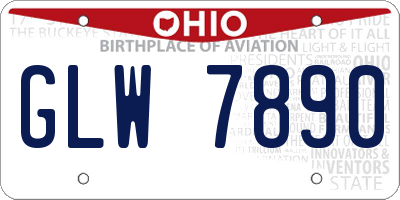 OH license plate GLW7890