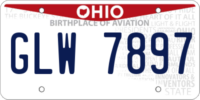 OH license plate GLW7897