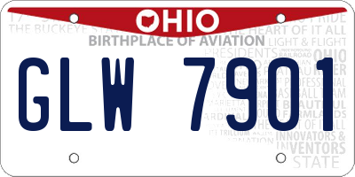 OH license plate GLW7901