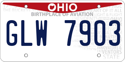 OH license plate GLW7903