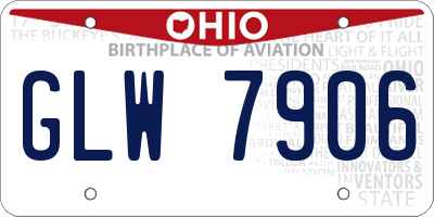 OH license plate GLW7906