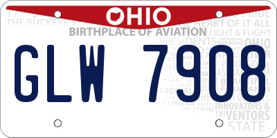 OH license plate GLW7908