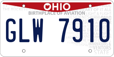 OH license plate GLW7910