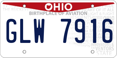 OH license plate GLW7916