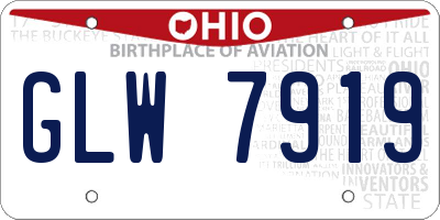 OH license plate GLW7919