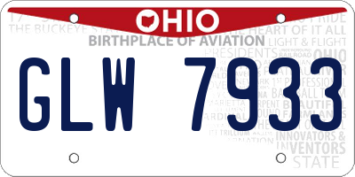 OH license plate GLW7933