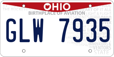 OH license plate GLW7935