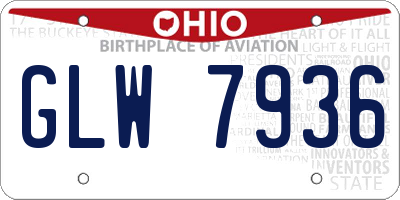 OH license plate GLW7936