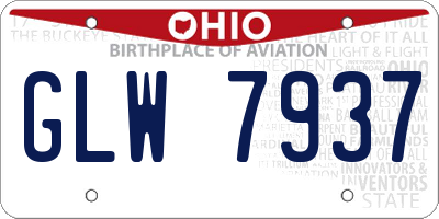 OH license plate GLW7937