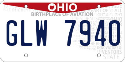 OH license plate GLW7940