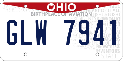 OH license plate GLW7941