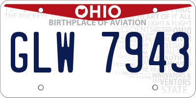 OH license plate GLW7943