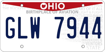 OH license plate GLW7944
