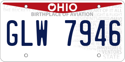 OH license plate GLW7946