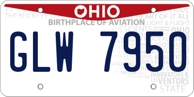 OH license plate GLW7950
