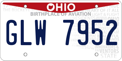 OH license plate GLW7952