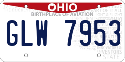 OH license plate GLW7953