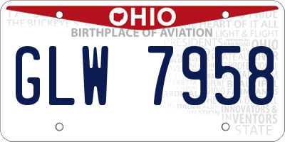 OH license plate GLW7958