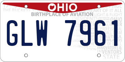 OH license plate GLW7961