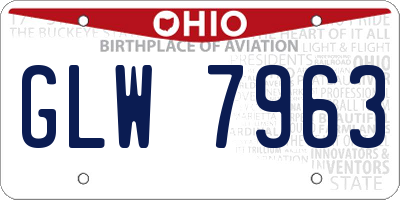 OH license plate GLW7963