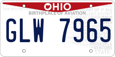 OH license plate GLW7965