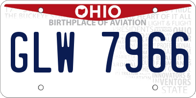 OH license plate GLW7966